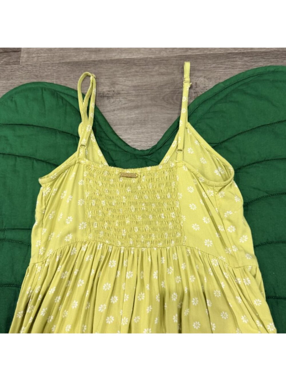 Billabong Womens XS Lime Green Daisy Floral Button Front Cami Midi Maxi Dress - Picture 3 of 7